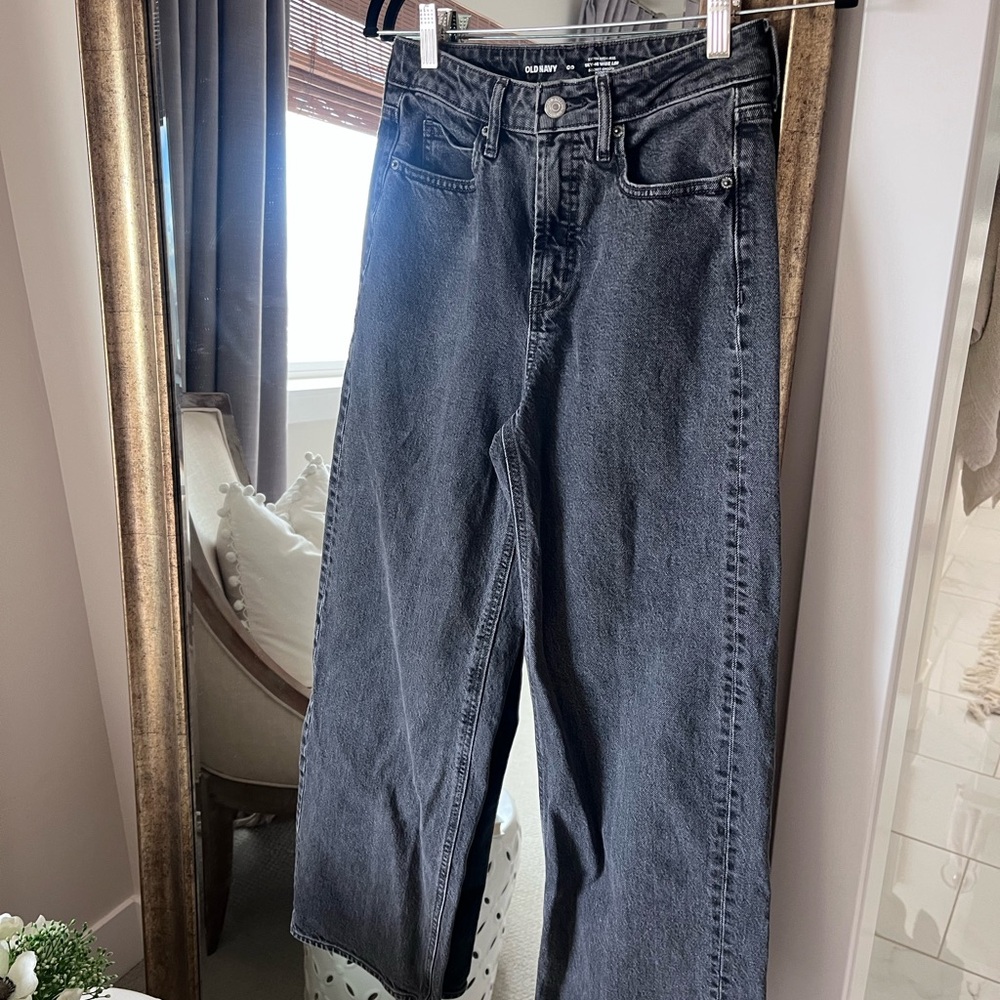 Old Navy Charcoal Wide-Leg Jeans